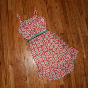 RACHAEL & CHLOE Heart Print Belted Hi-Lo Dress 10